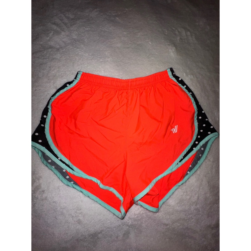 Varsity Running Shorts Women's Small Neon Coral Polka‎ Dot Athletic Gym